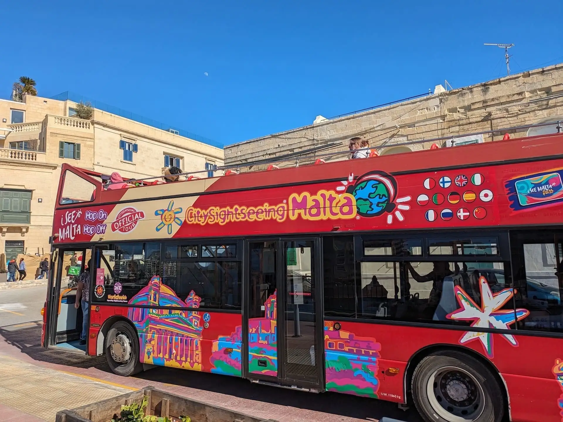 Red Hop-on Hop-off bus in Malta