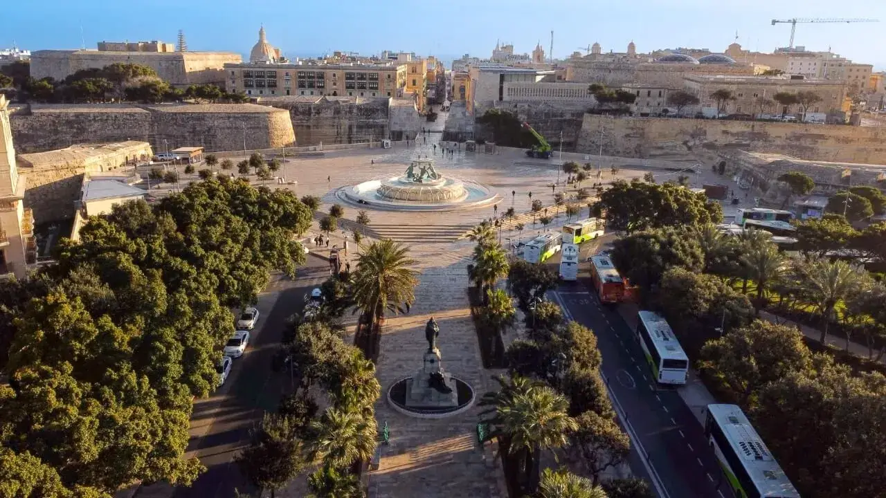 Drone view of Valletta