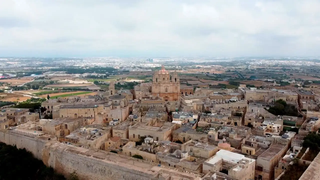View of Mdina from the sky