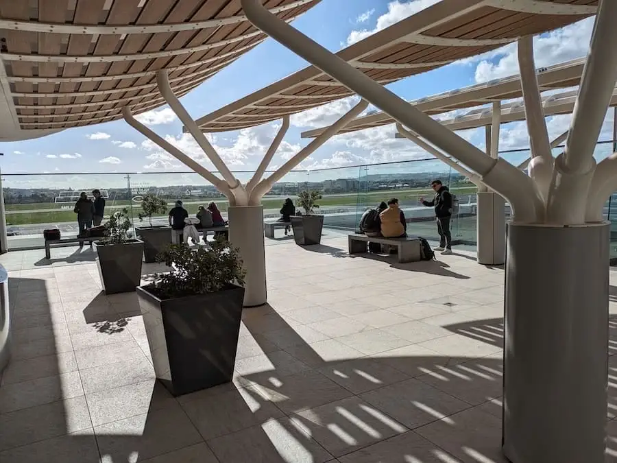 Observation deck at Malta Airport with a view of the runways